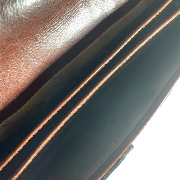 Vintage THE TREND Italian Italy honey Leather briefcase multi pocket distressed - Picture 11 of 11